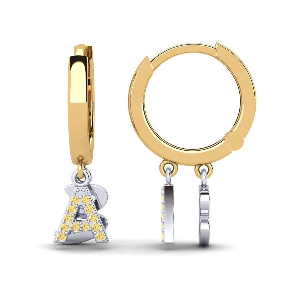 Diamante Amarillo Pendiente de mujer Hiroko