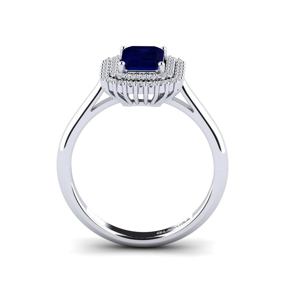 Sapphire Engagement Ring Hobnailed