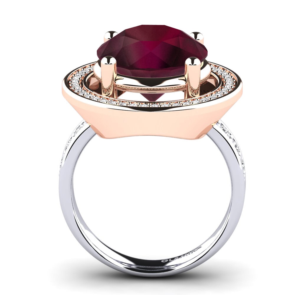 18k Oro Blanco / Rosa Anillo Holli