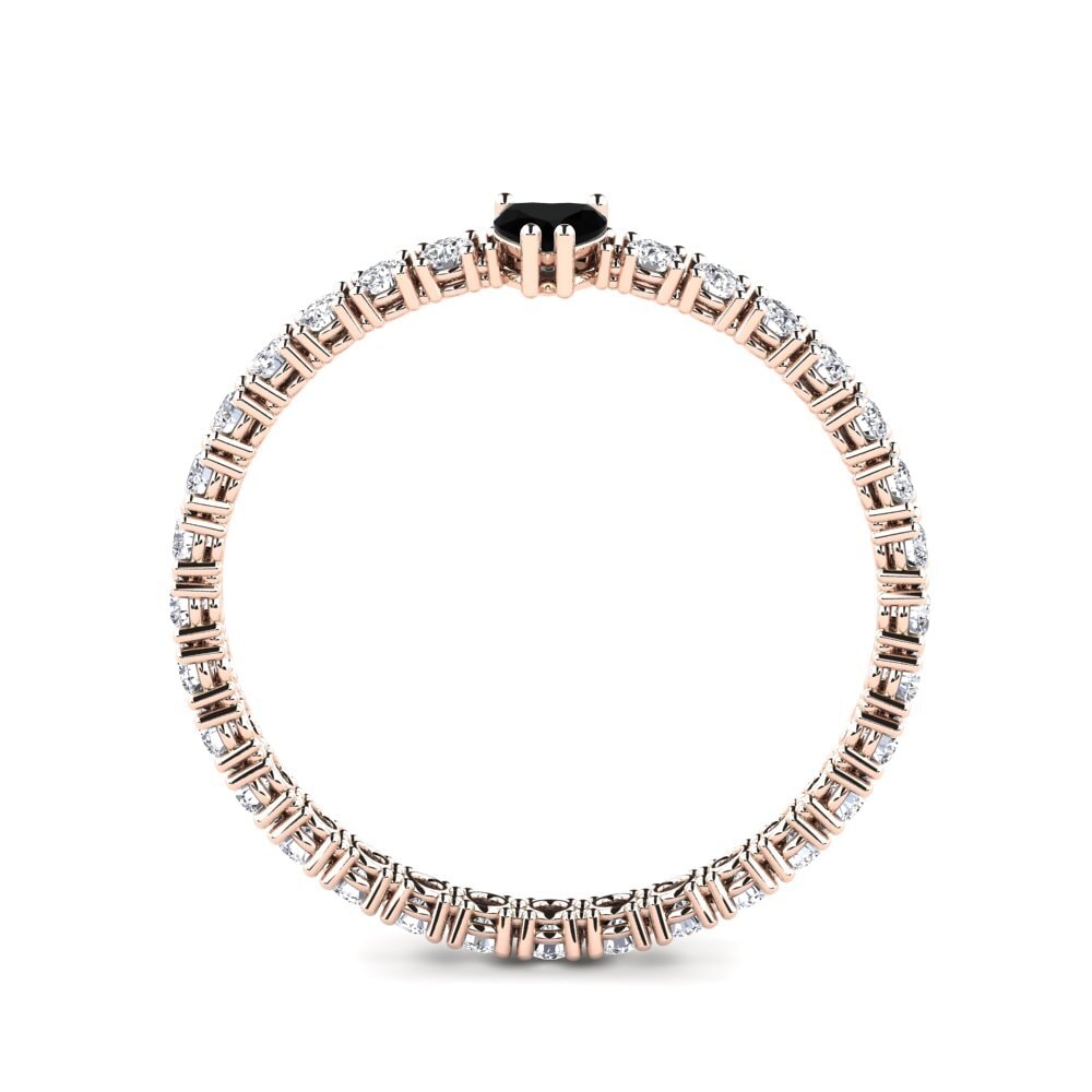 18ct Rose Gold Black Diamond Ring Holz