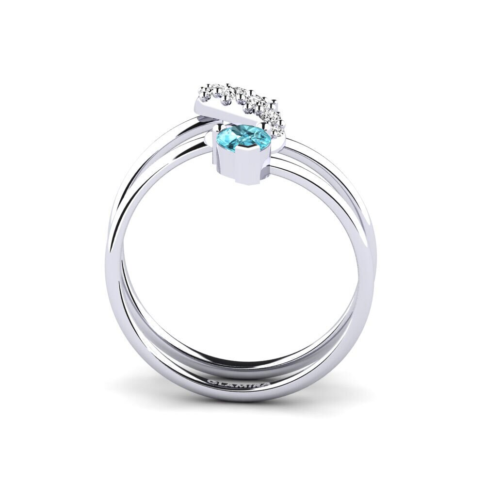 Circón Azul Anillo Honorable