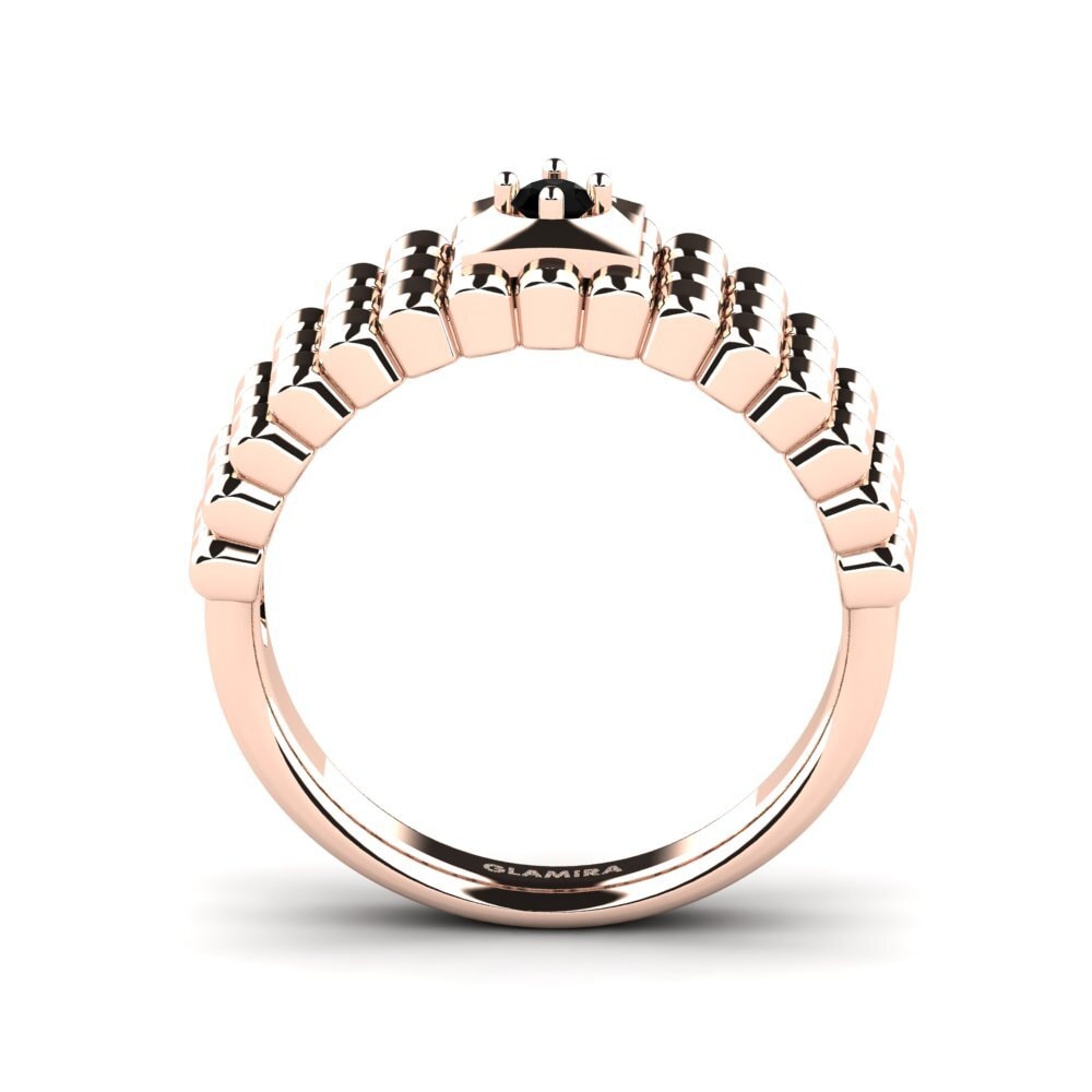 14ct Rose Gold Black Diamond Men's Ring Horrell