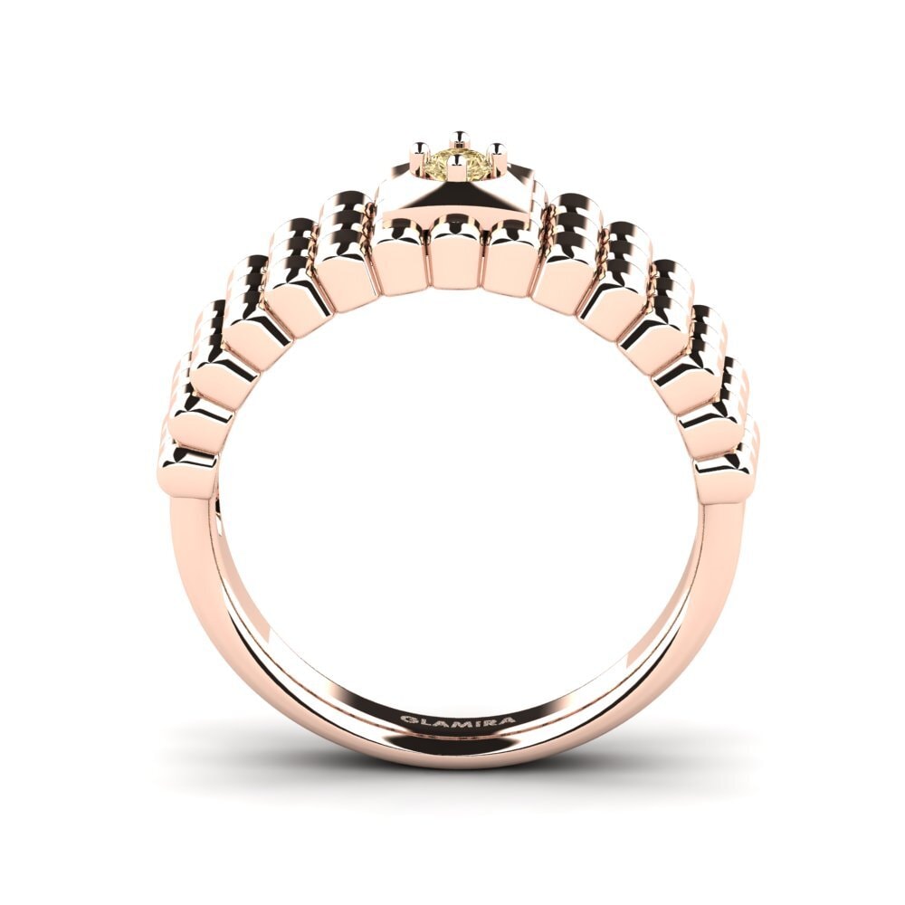 Oro Rosso 585 Diamante Marrone Anello da uomo Horrell