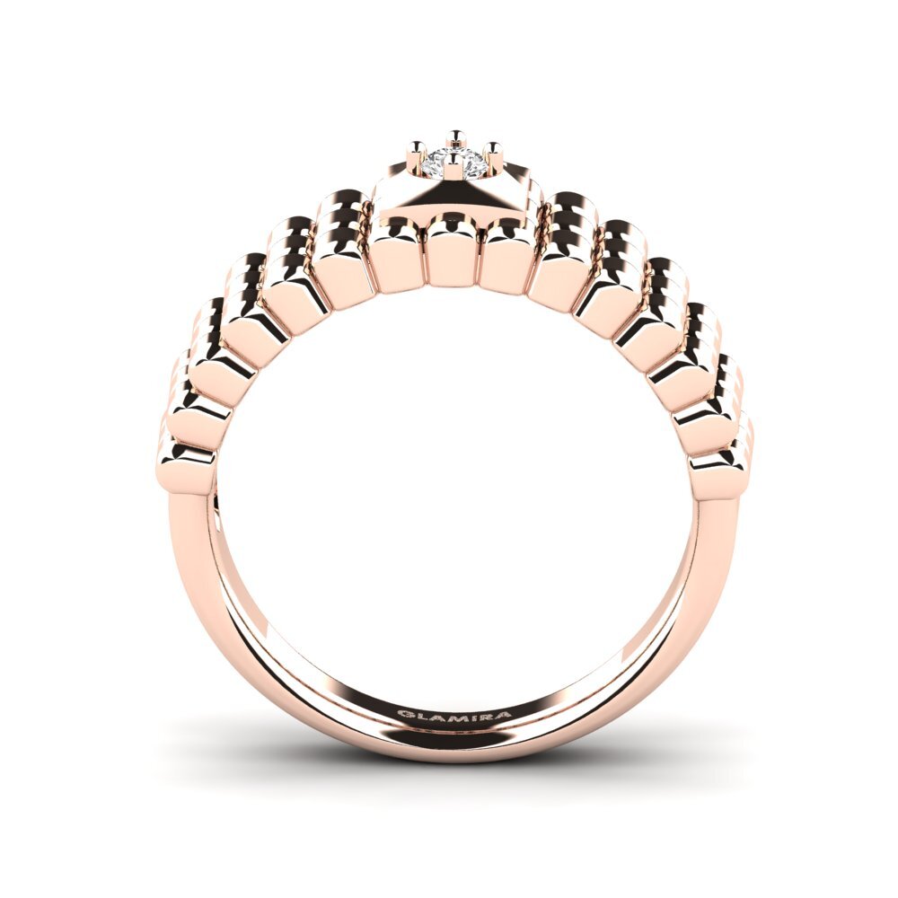 9ct Rose Gold White sapphire Men's Ring Horrell