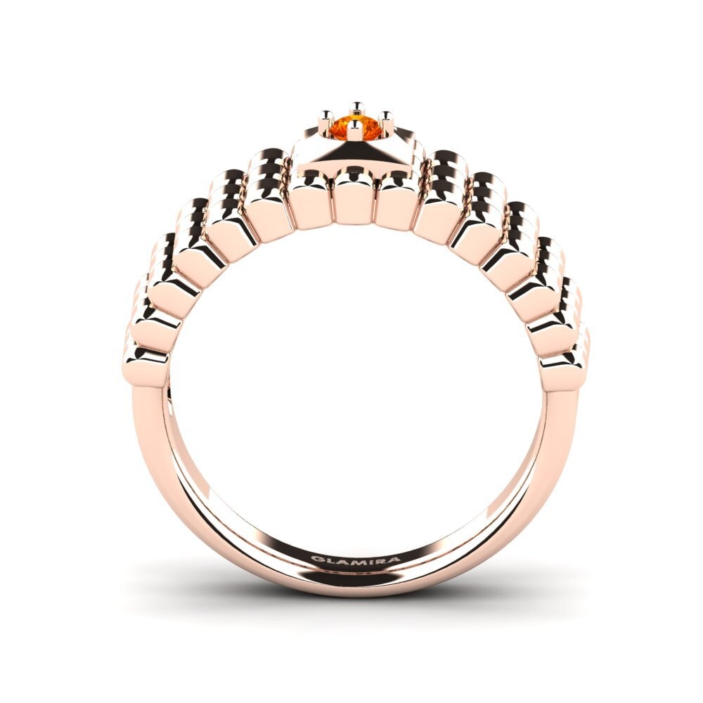 9ct Rose Gold Orange Sapphire Men's Ring Horrell