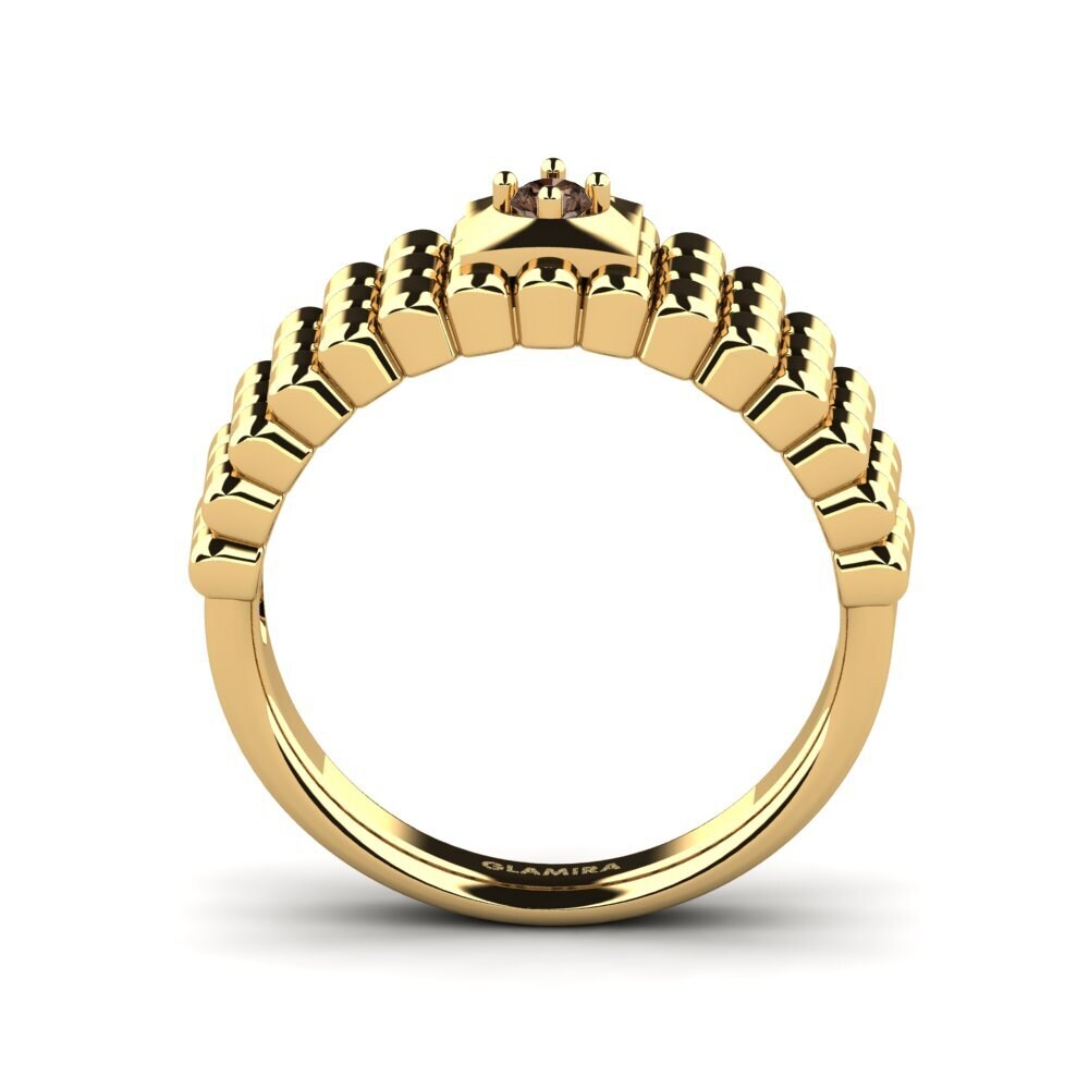 18ct Yellow Gold Smoky Quartz Men's Ring Horrell