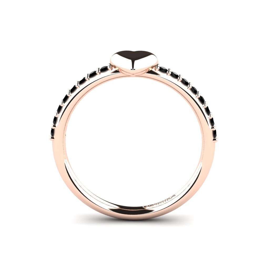 18ct Rose Gold Black Diamond Ring Hosley