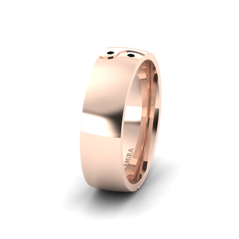 Black Diamond Women's Wedding Ring Hot Shiny 6 mm