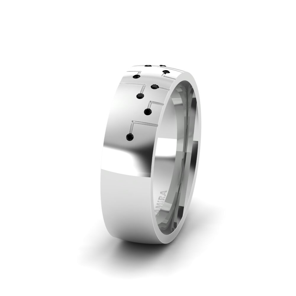Black Diamond Women's Wedding Ring Hot Style 6 mm