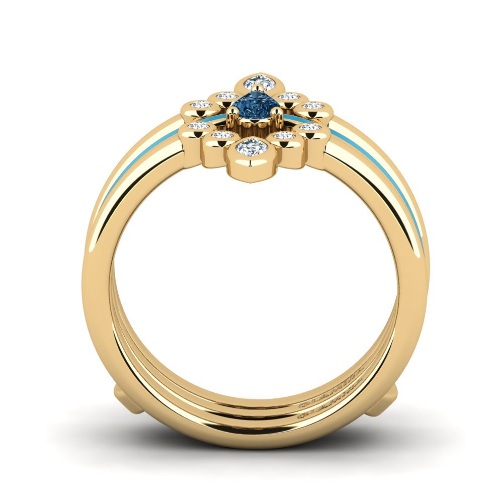 Blauer Diamant Ring Hredd SET
