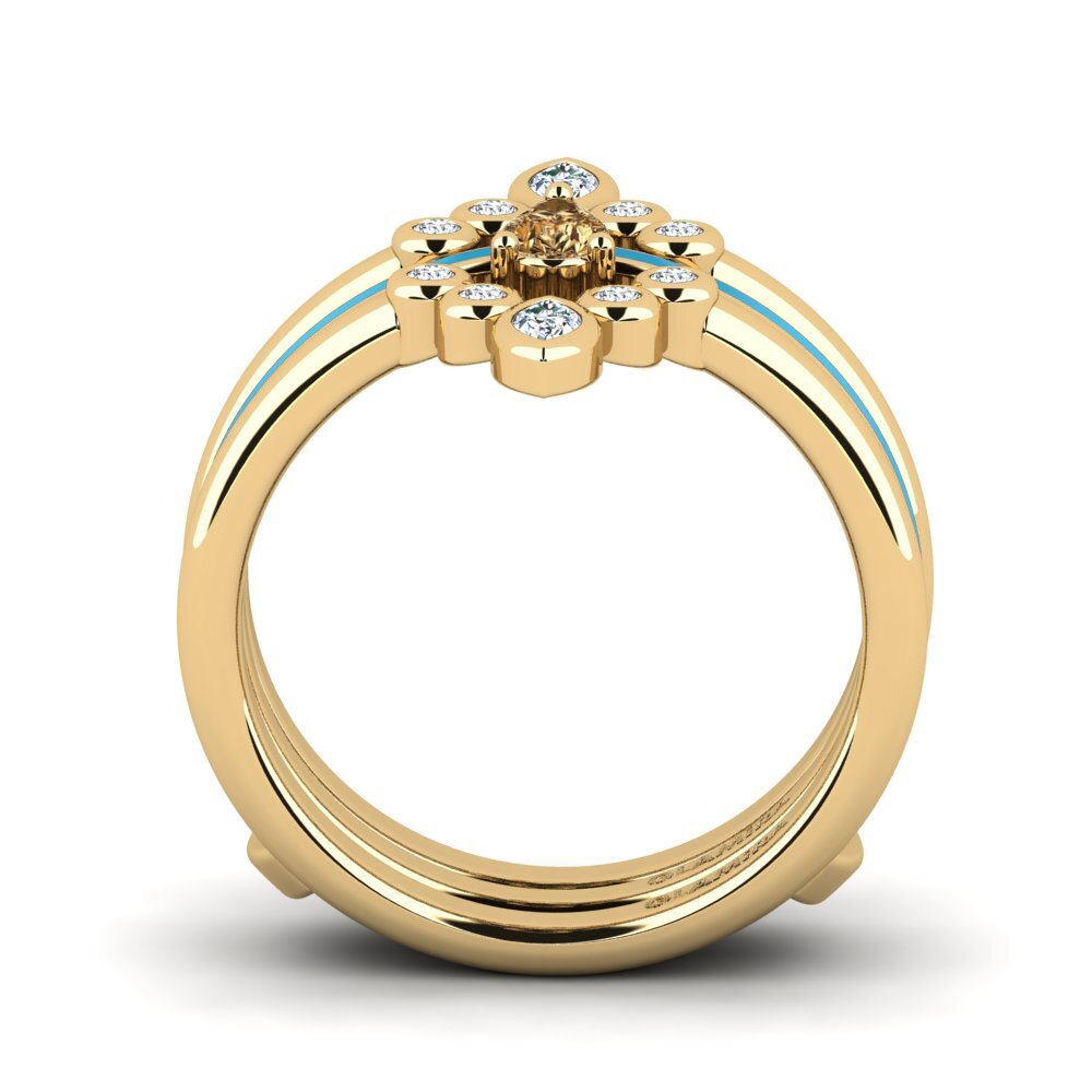 Brown Diamond Ring Hredd SET