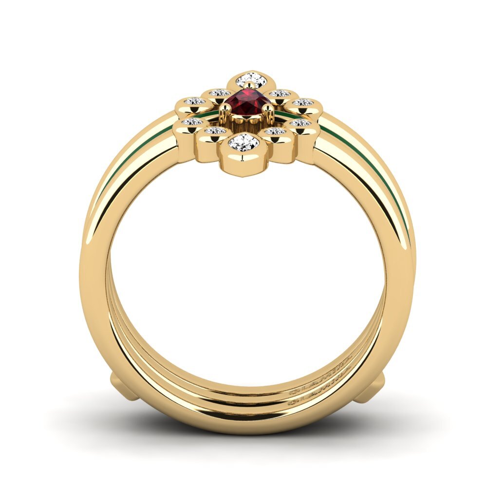 garnet Anel Hredd SET