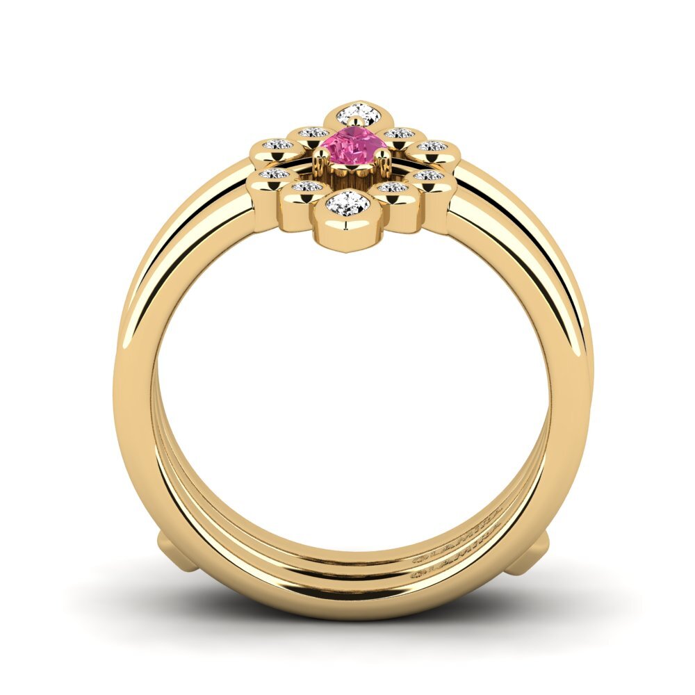 Turmalina rosa Anillo Hredd SET