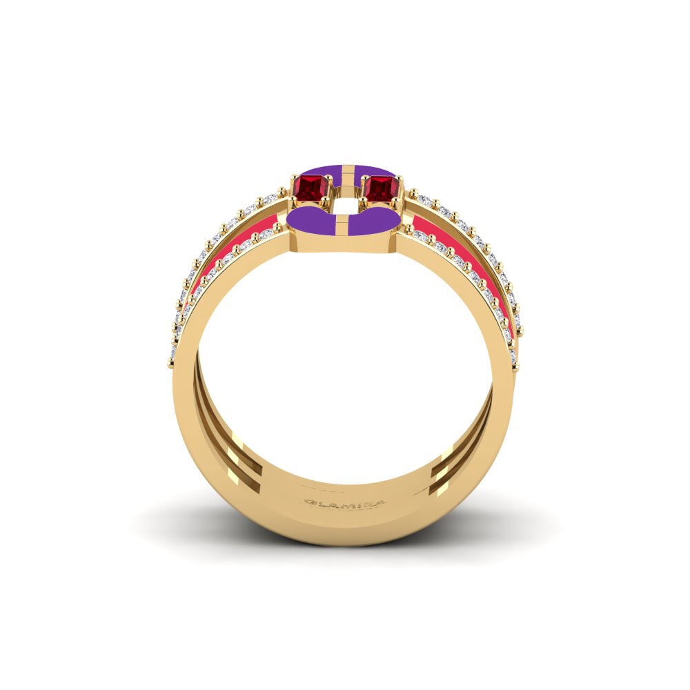 Roter Zirkonia Ring Icarias