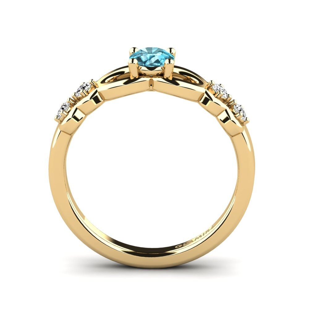 Blue Zircon Engagement Ring Ichagr