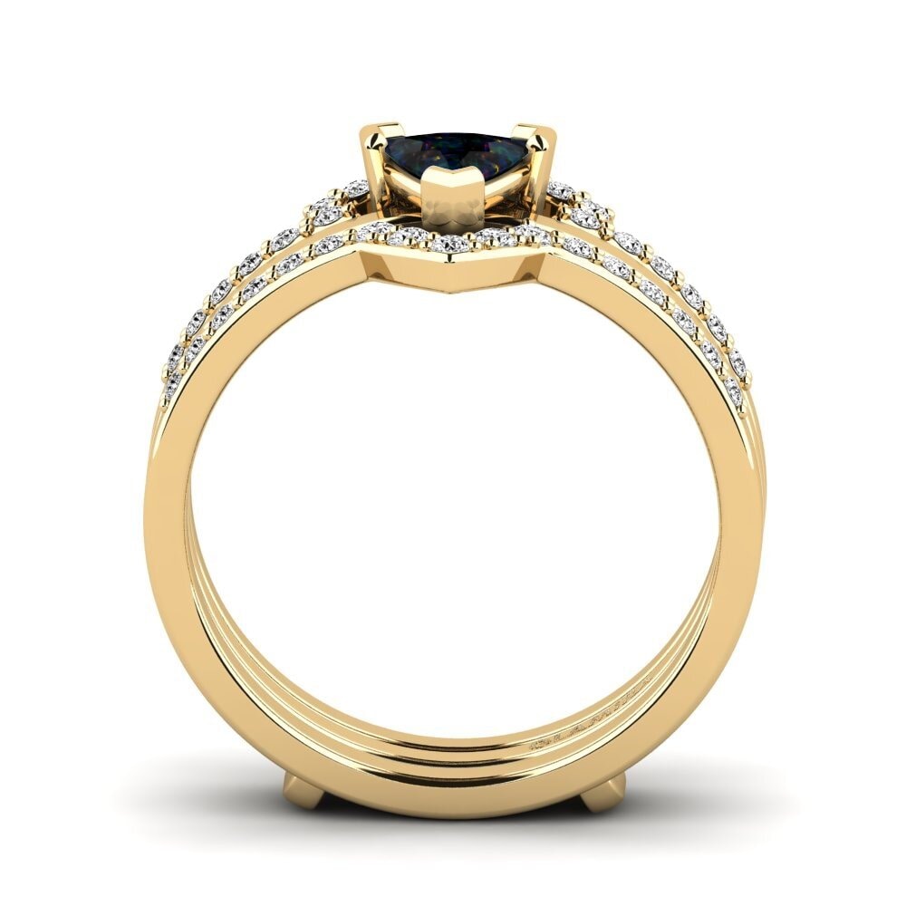 Black Opal Ring Idiom SET