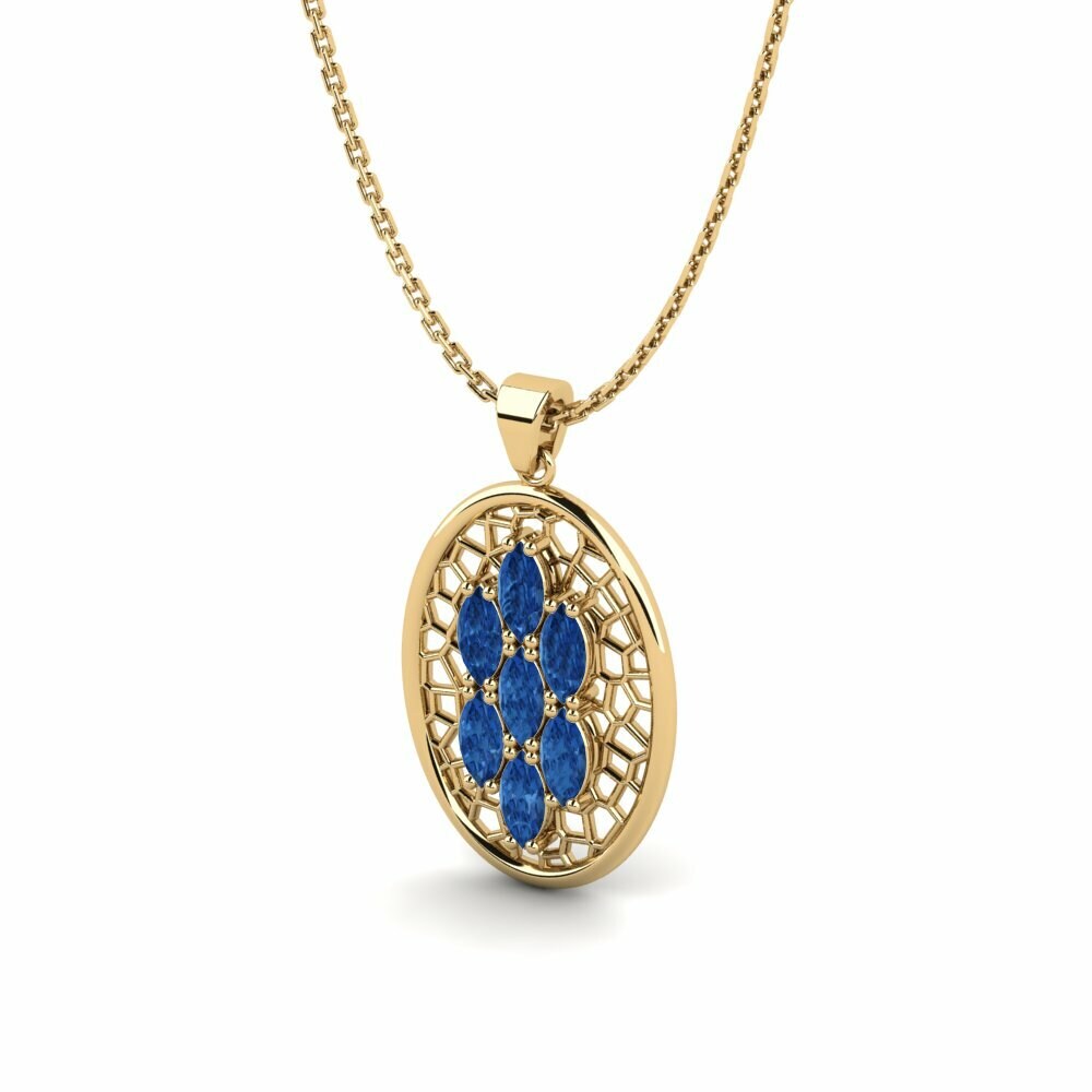 Circonita Azul Oscuro Colgante de Mujer Iectio