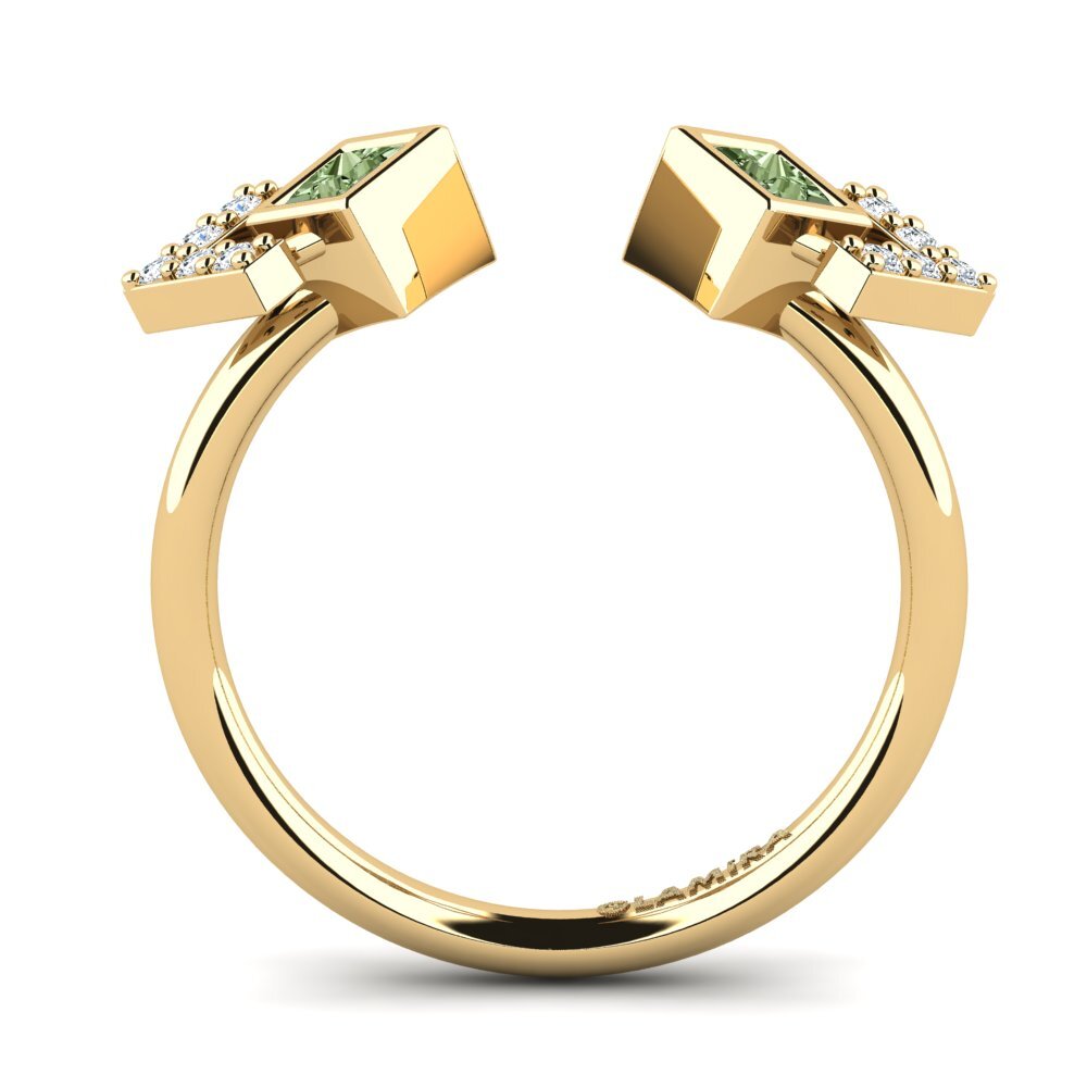 Princesa Diamante Verde Anillo meñique Ilham