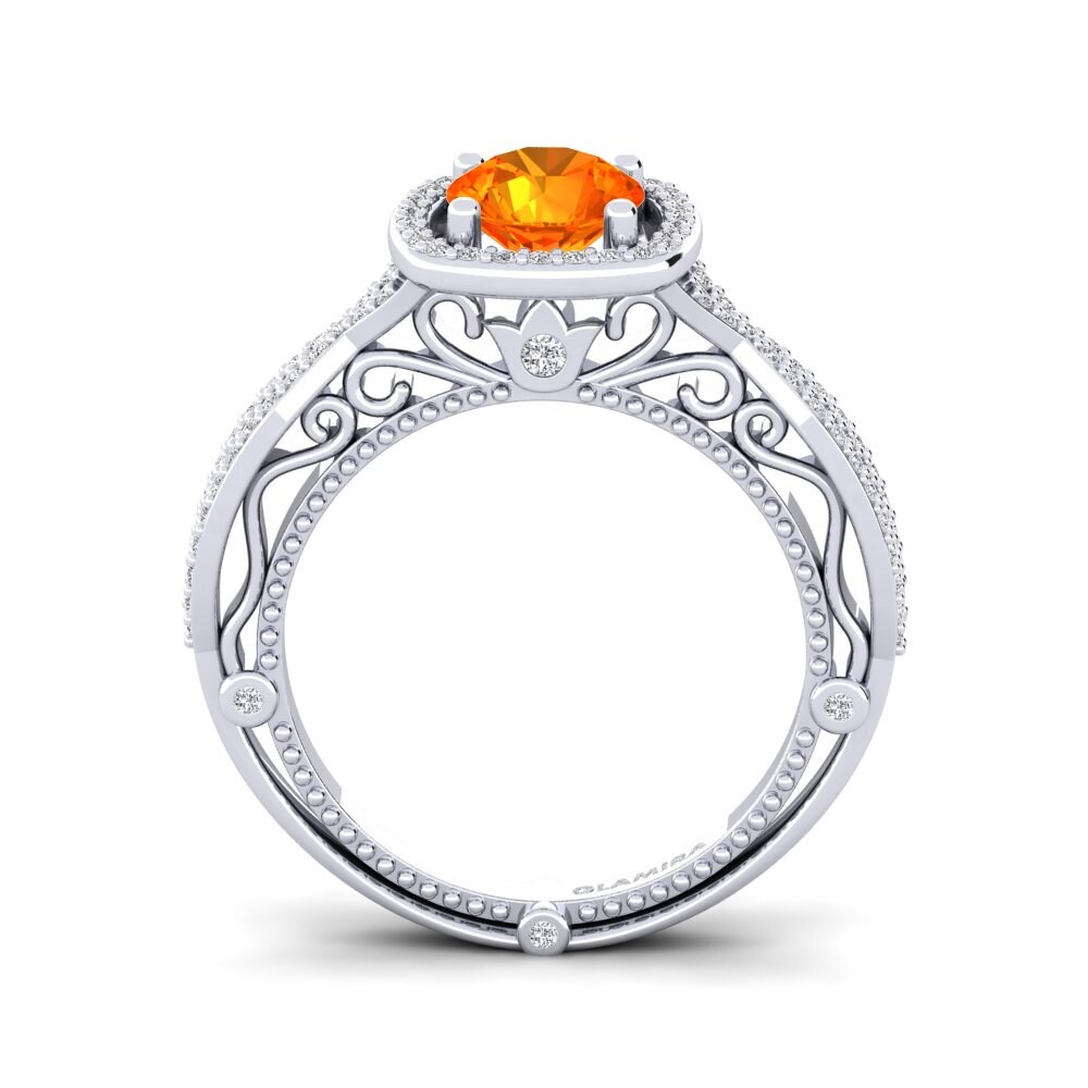 Orange Sapphire Engagement Ring Imberre