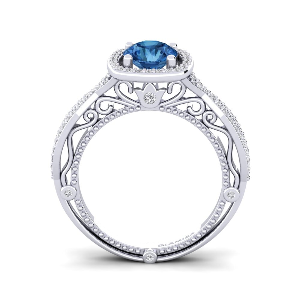 Circonita Azul Oscuro Anillo de compromiso Imberre