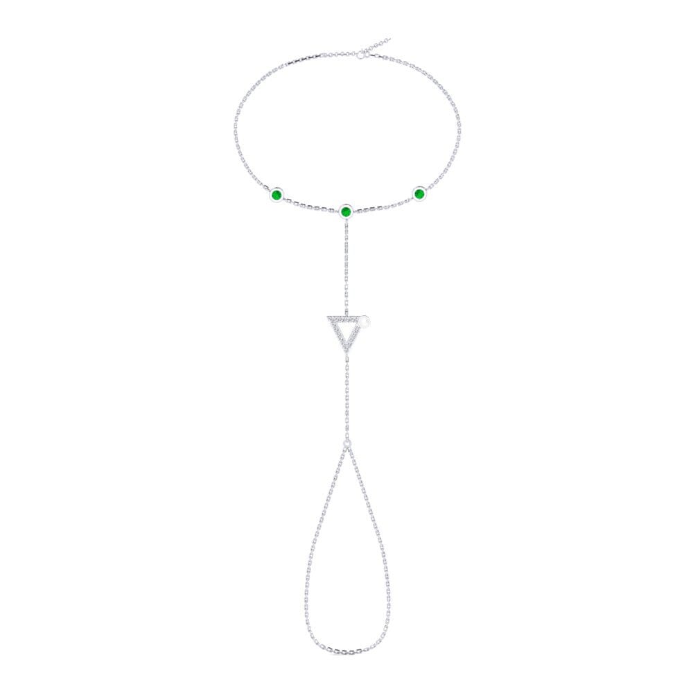950 Platinum Emerald Finger Bracelet Imvange