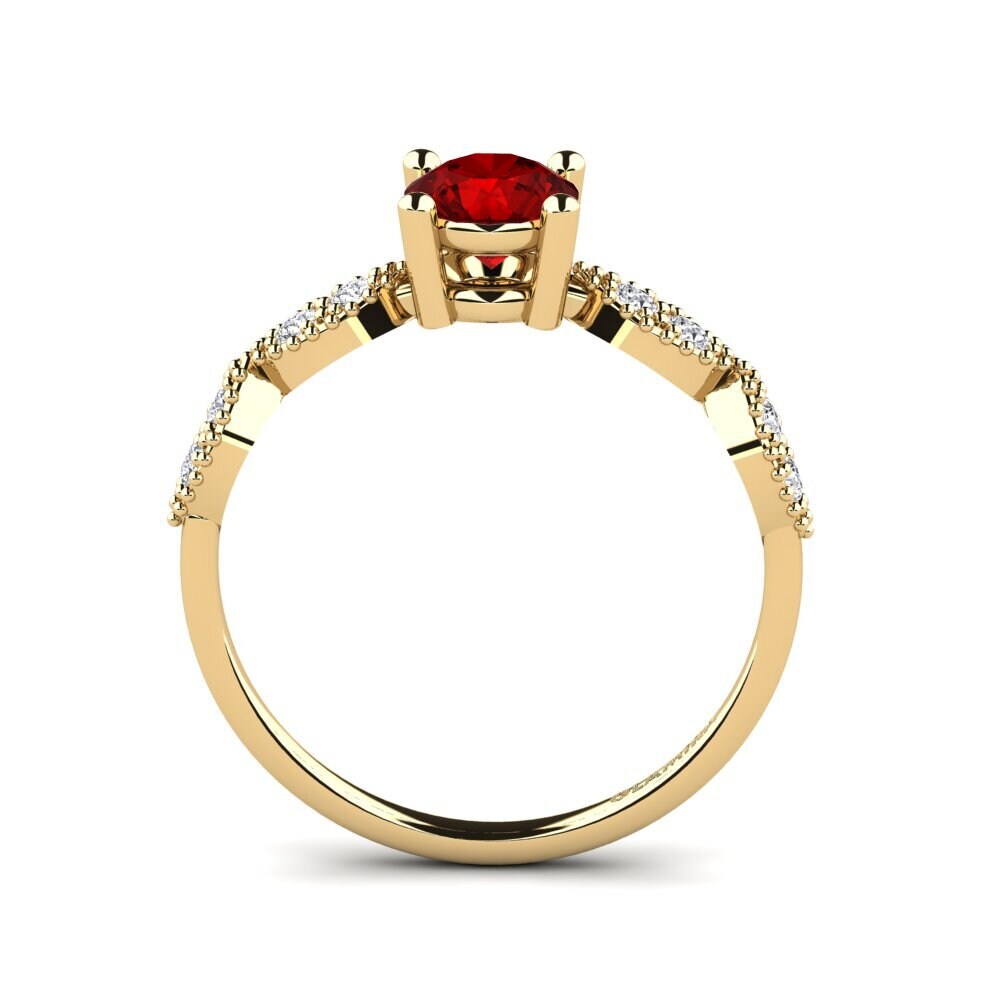 Ruby (Lab Created) Engagement Ring Ingan
