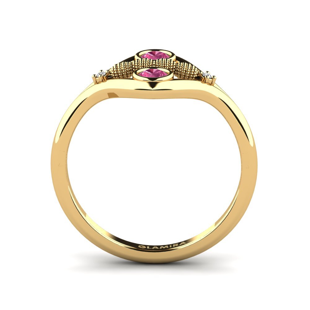 Turmalina rosa Anillo Inlinere