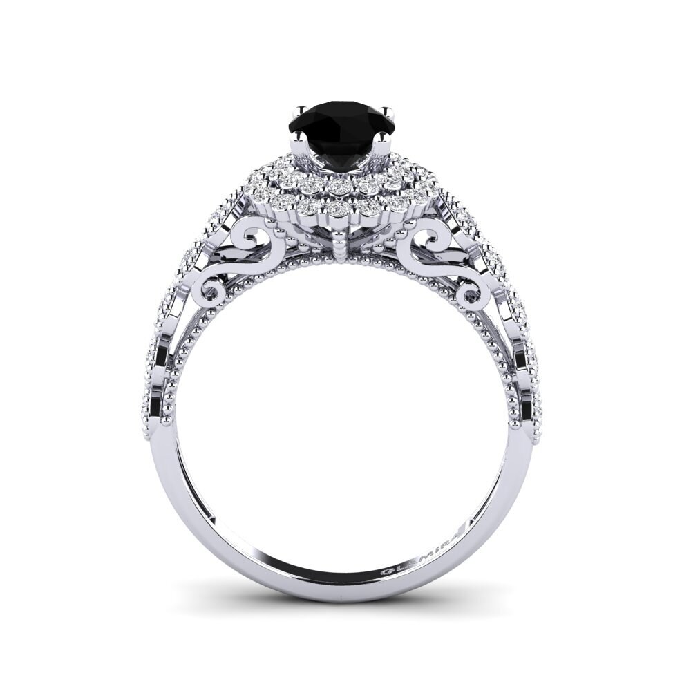 Black Onyx Engagement Ring Intrauterine