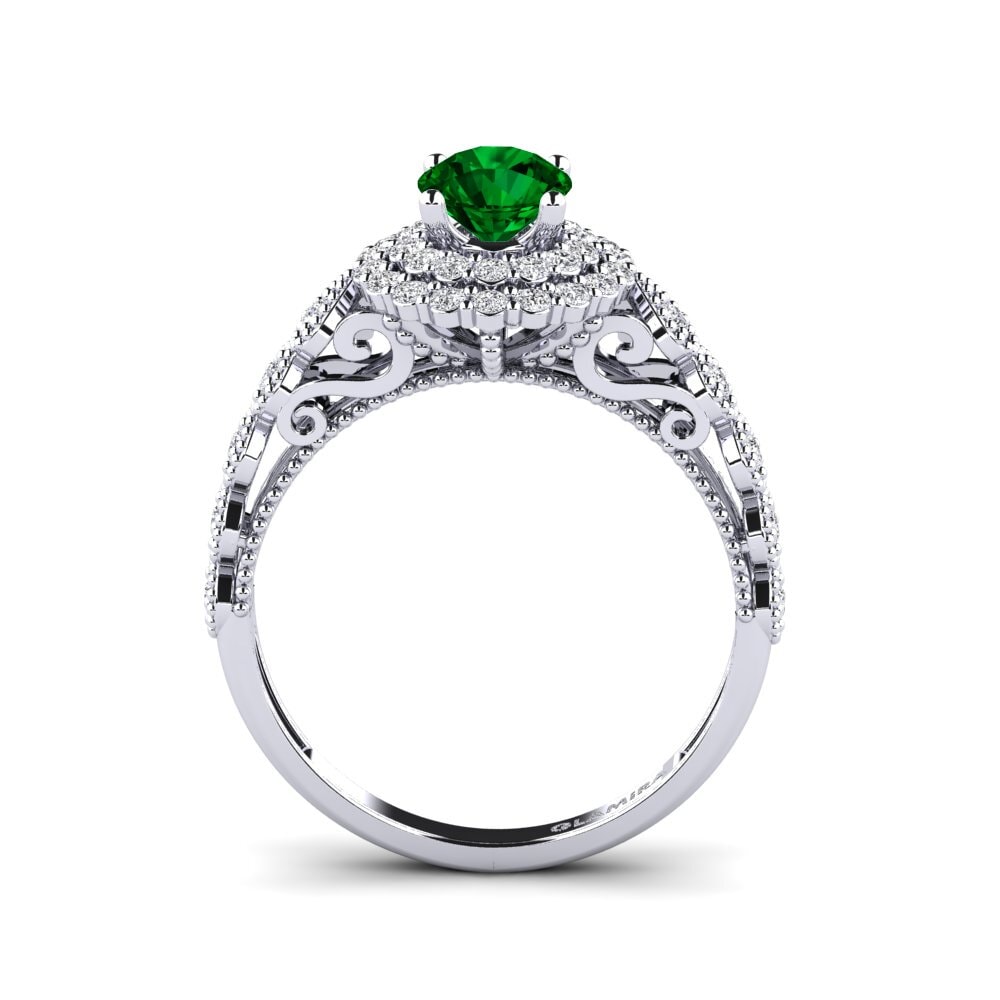 Green Zirconia Engagement Ring Intrauterine