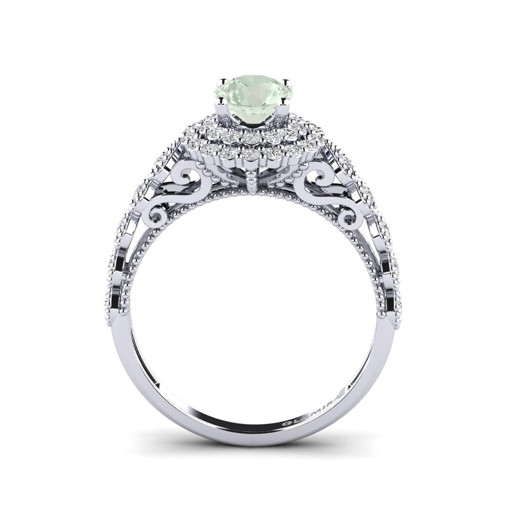 Green Amethyst Engagement Ring Intrauterine