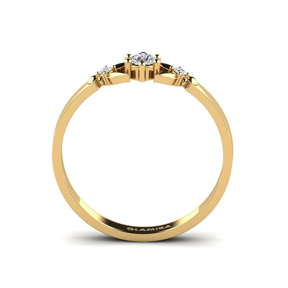 9k Yellow Gold Engagement Ring Iodine