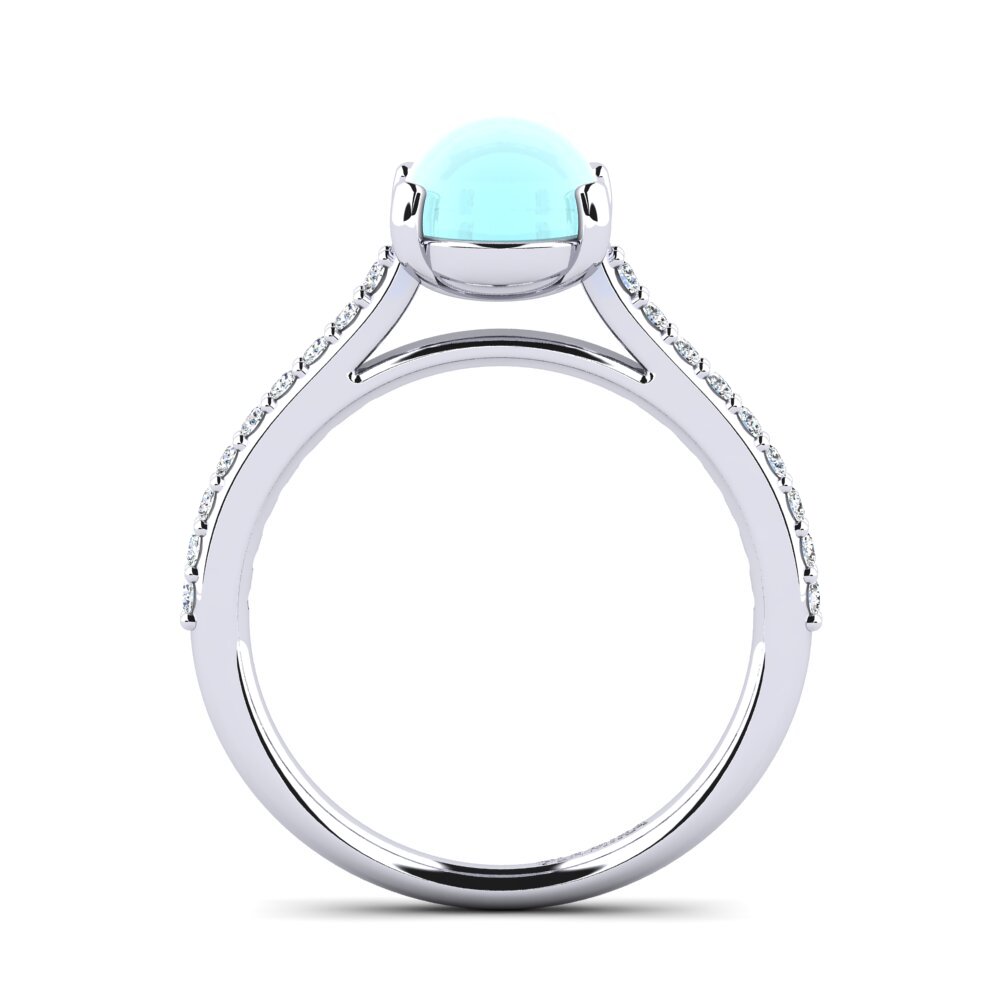Cabochon Aquamarine Ring Iride