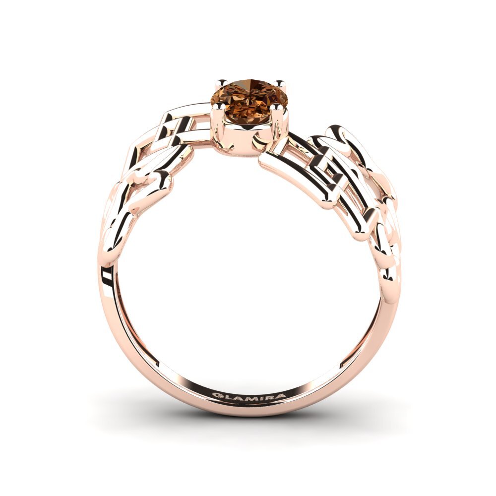 Ovalado Diamante café Anillo Istriaes