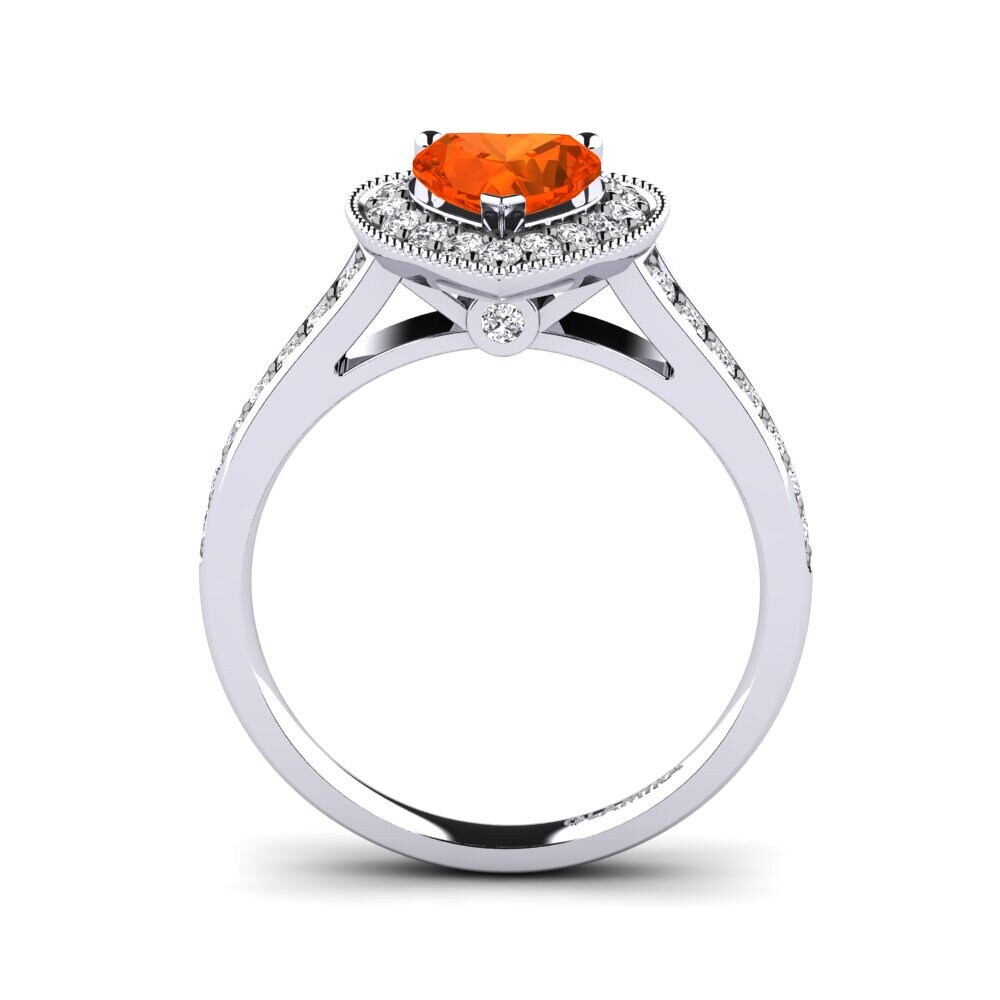 White Silver Fire Opal Women's Ring Ivey