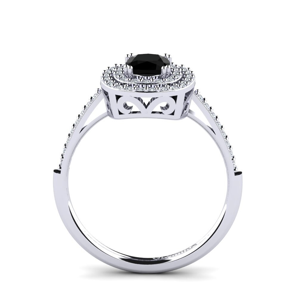 Black Onyx Engagement Ring Izamary