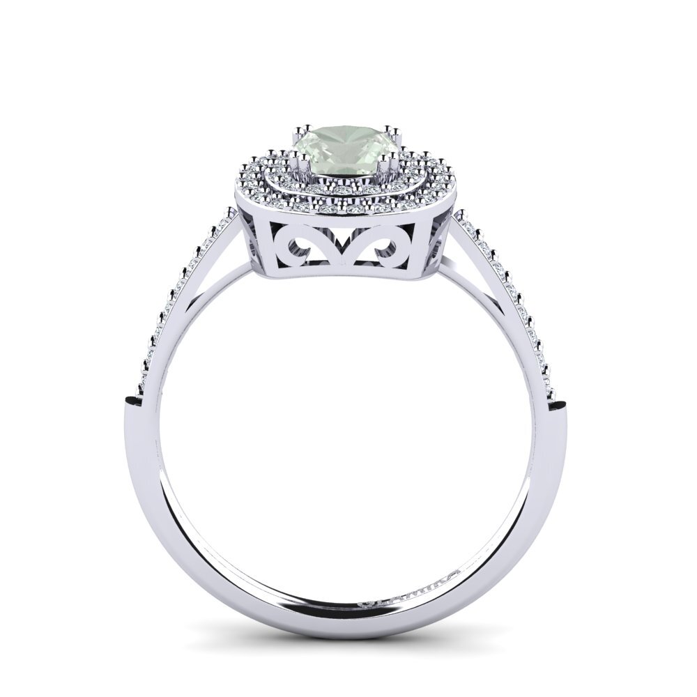 Green Amethyst Engagement Ring Izamary