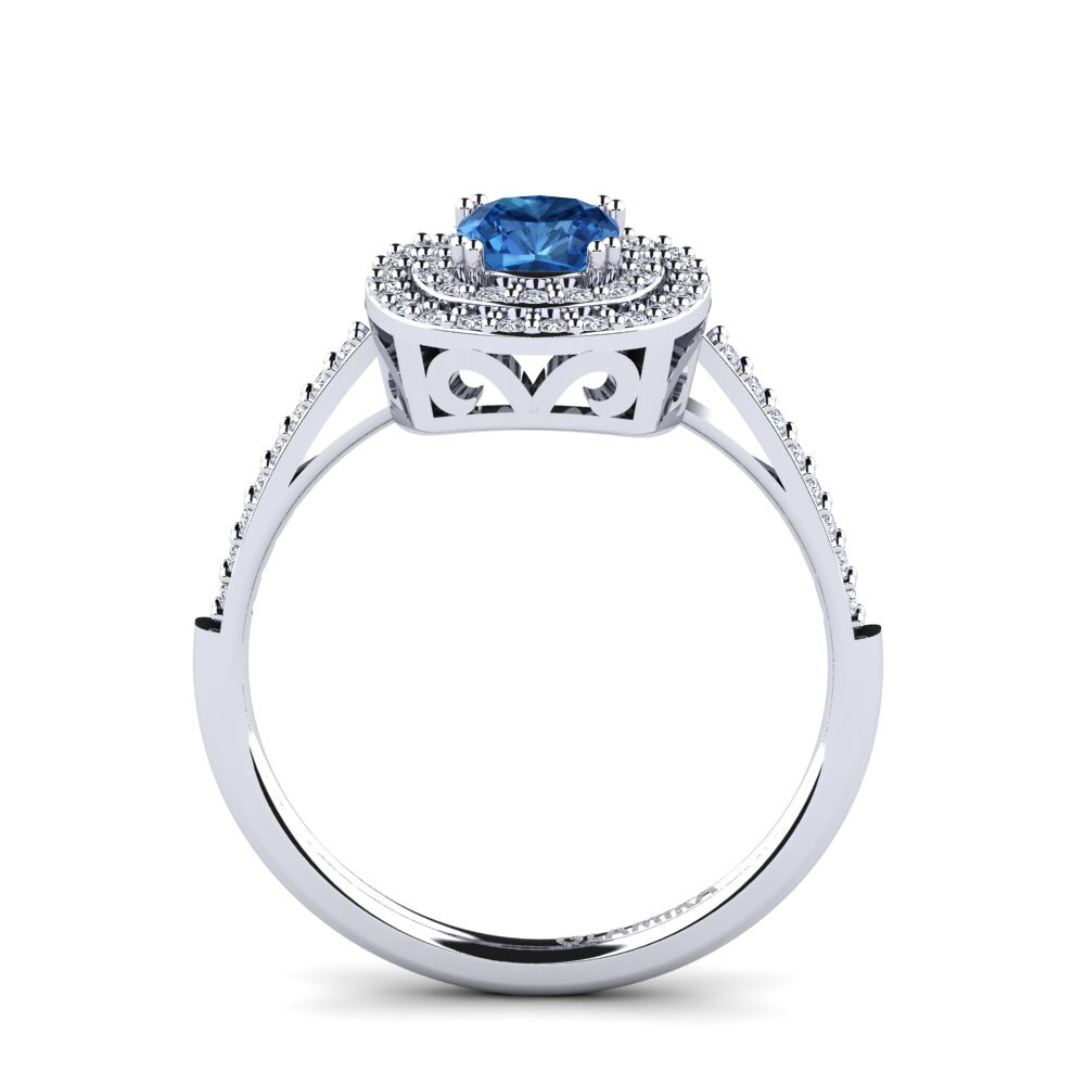 Dark Blue Zirconia Engagement Ring Izamary