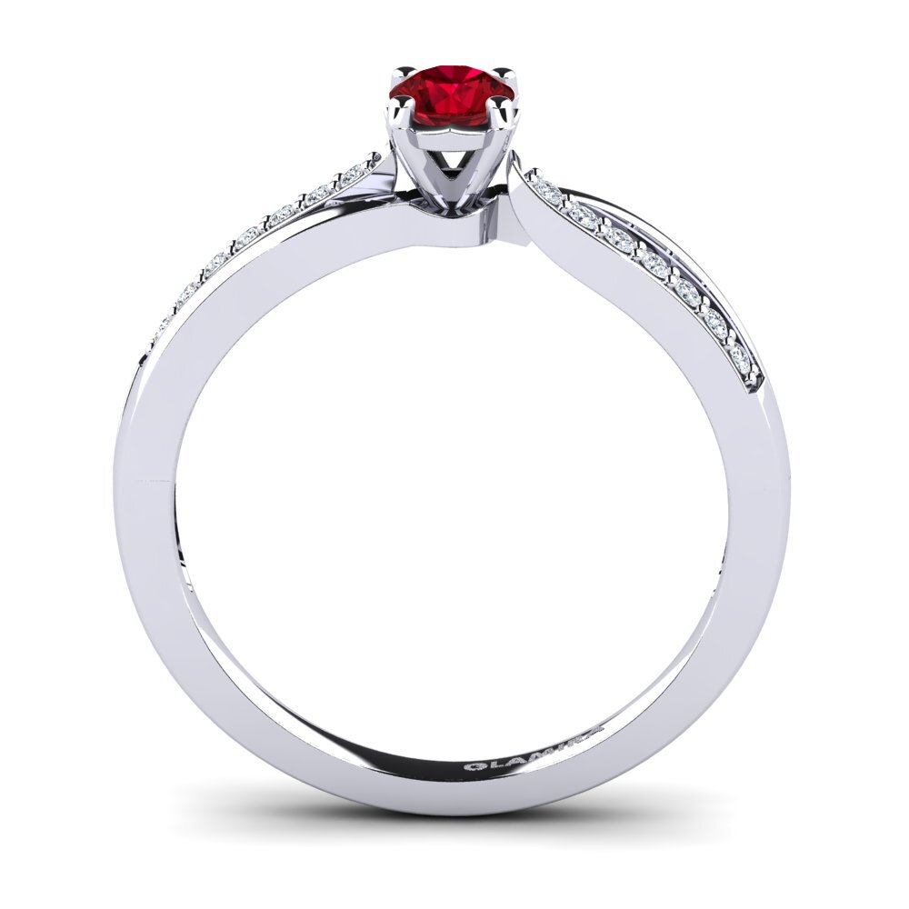 Red Zirconia Engagement Ring Jade