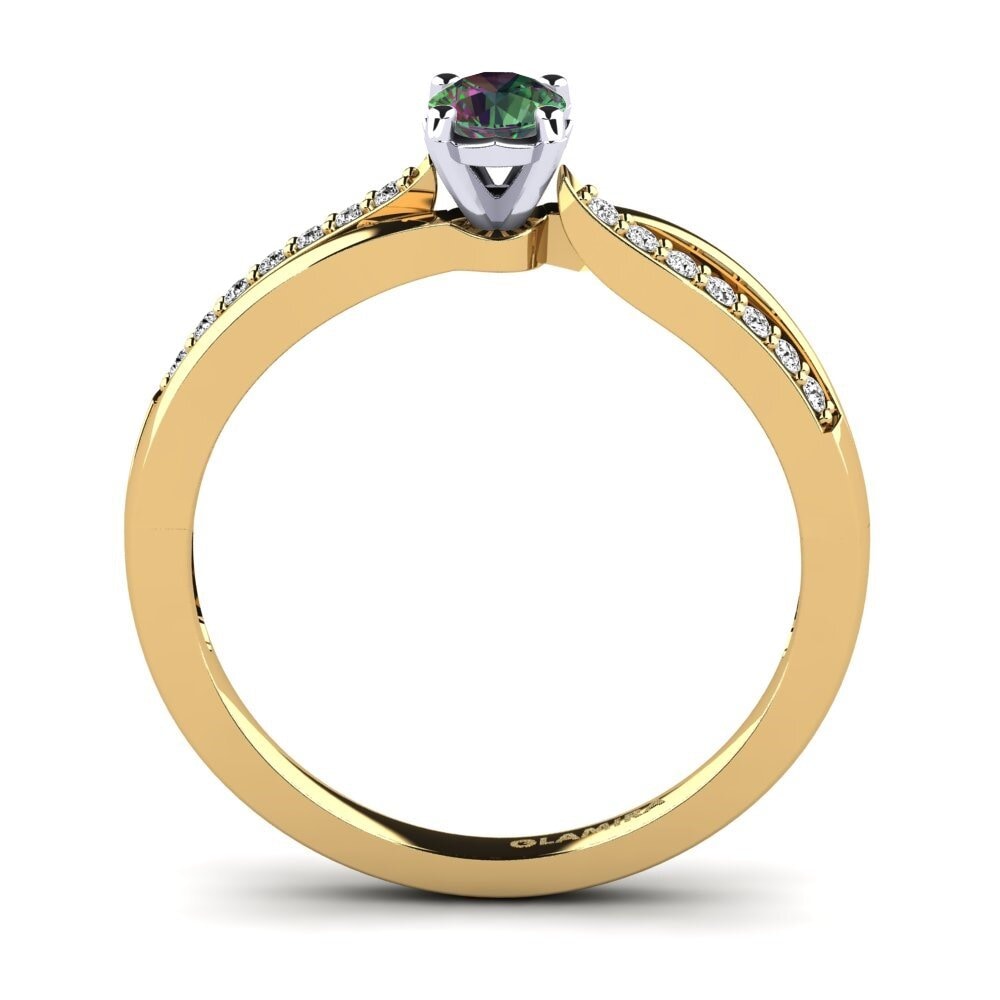 750 Gelb & Weißgold Mystic Topas Verlobungsring Jade