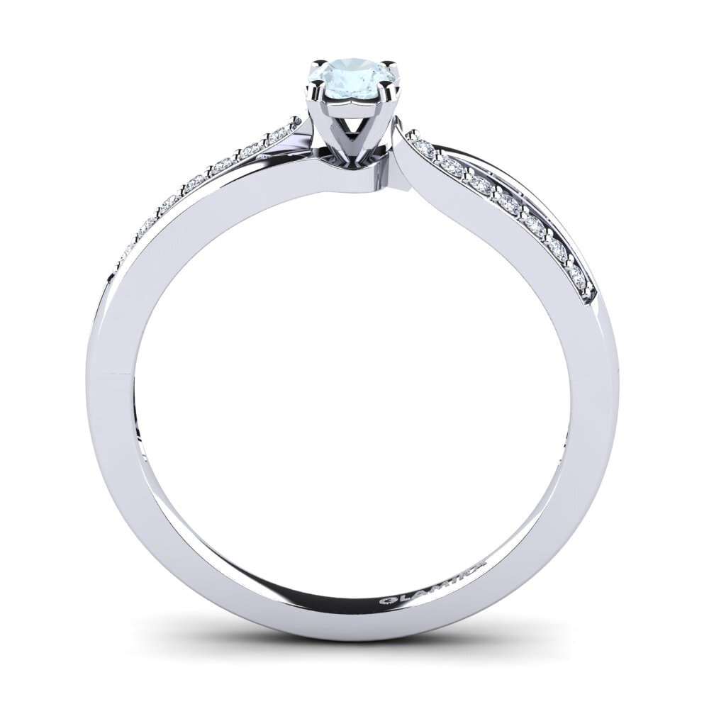 Aquamarine Engagement Ring Jade 0.16 crt