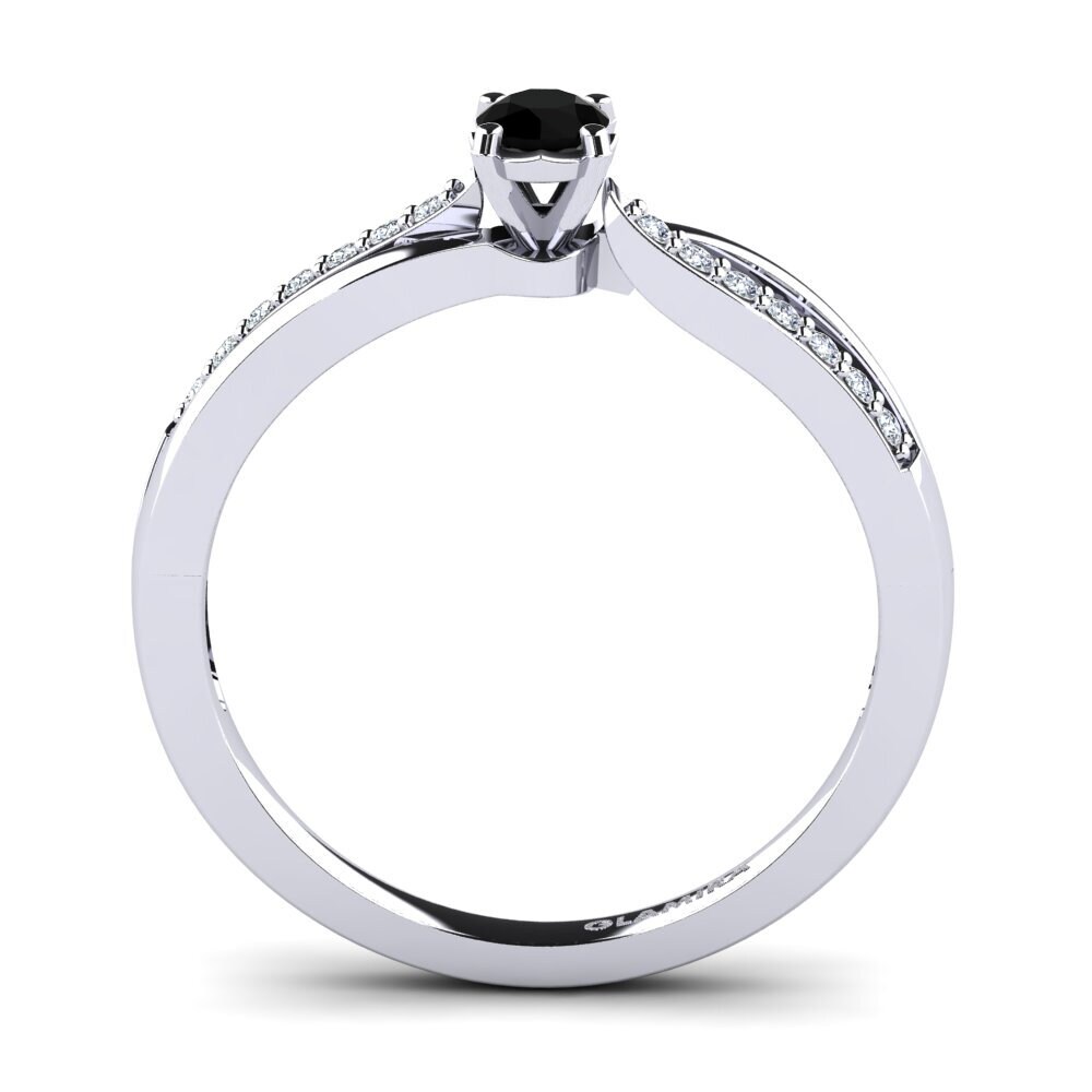 Black Sapphire Engagement Ring Jade 0.16 crt