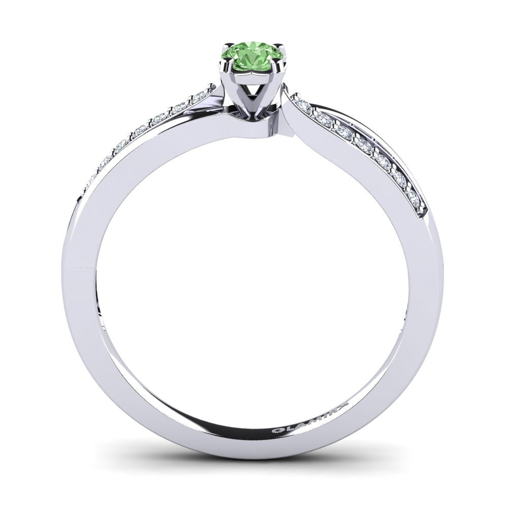 Diamante Verde Anel de Noivado Jade 0.16crt