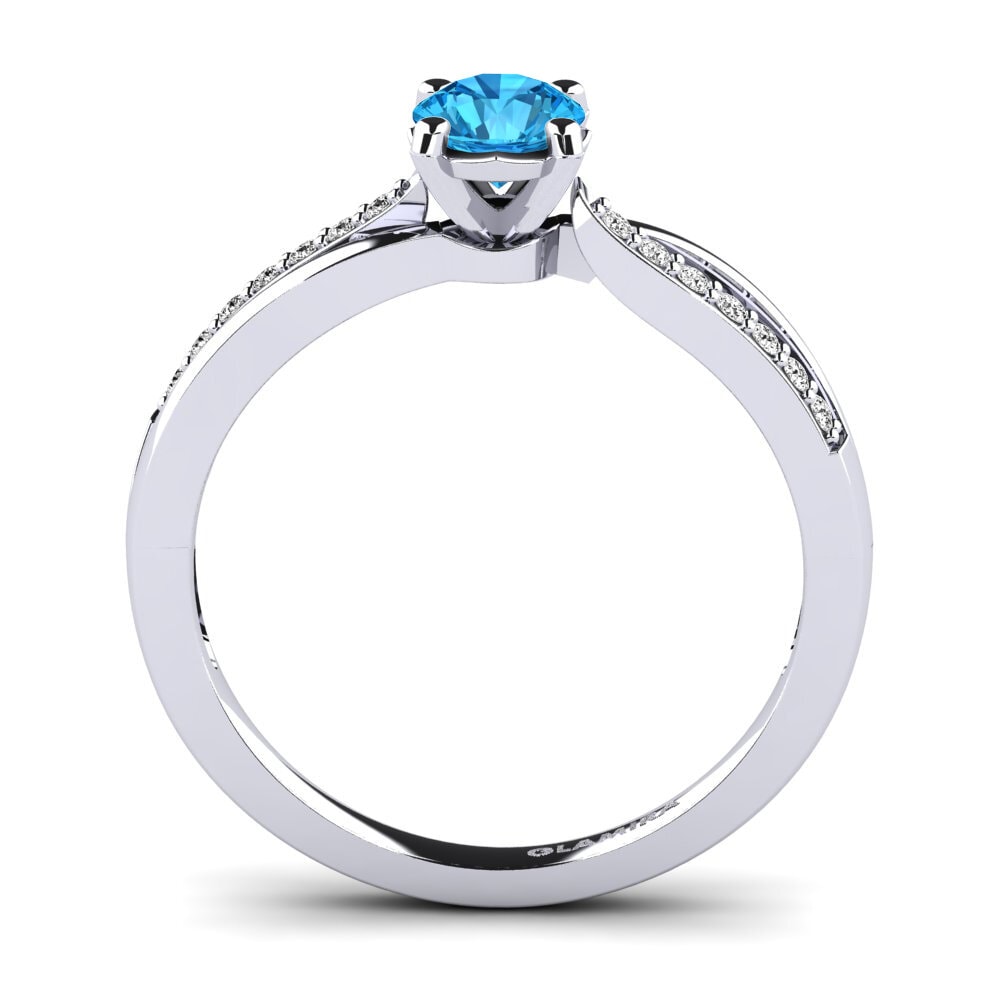 Blue Topaz Engagement Ring Jade 0.5 crt
