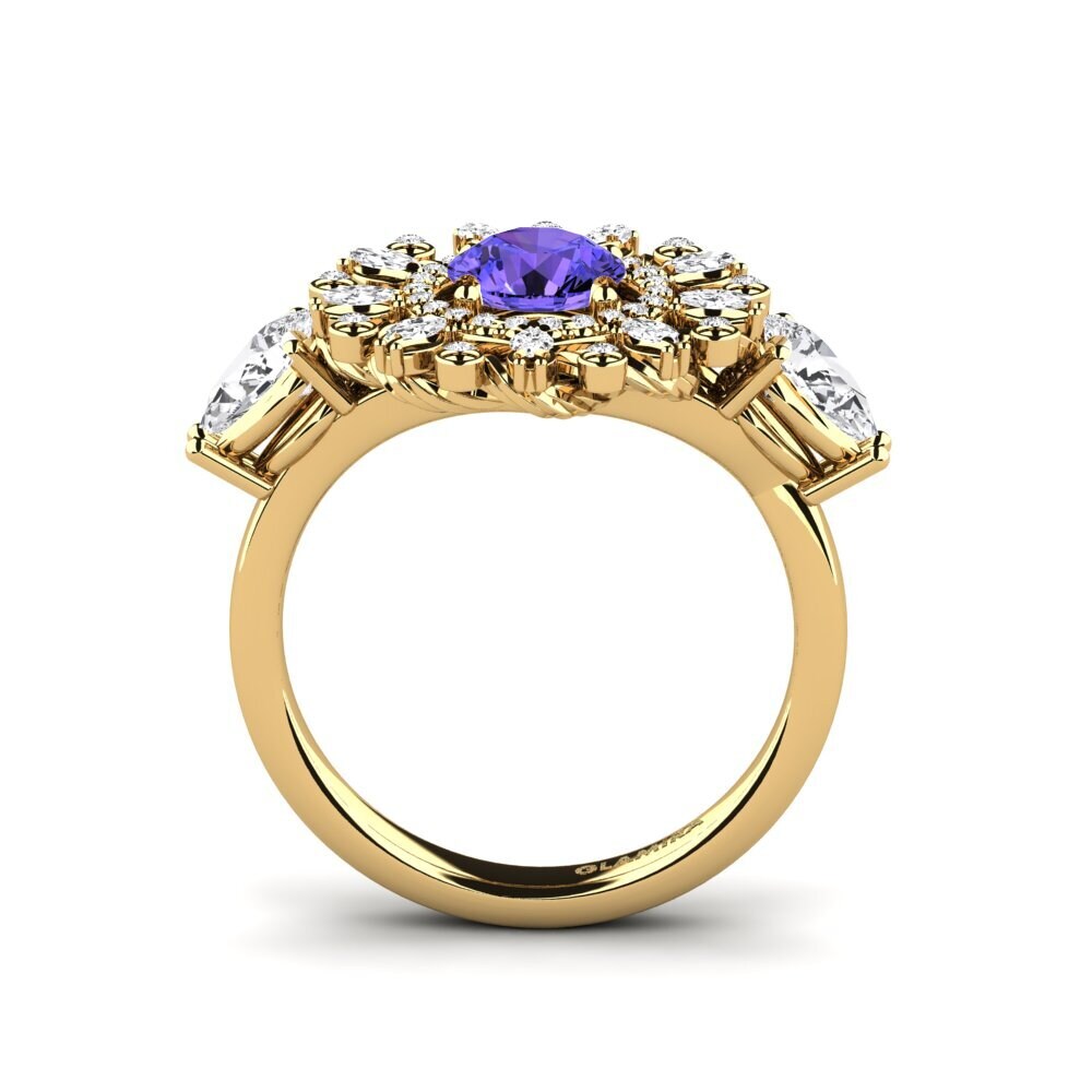 14k Oro Amarillo Anillo de compromiso Janeiro
