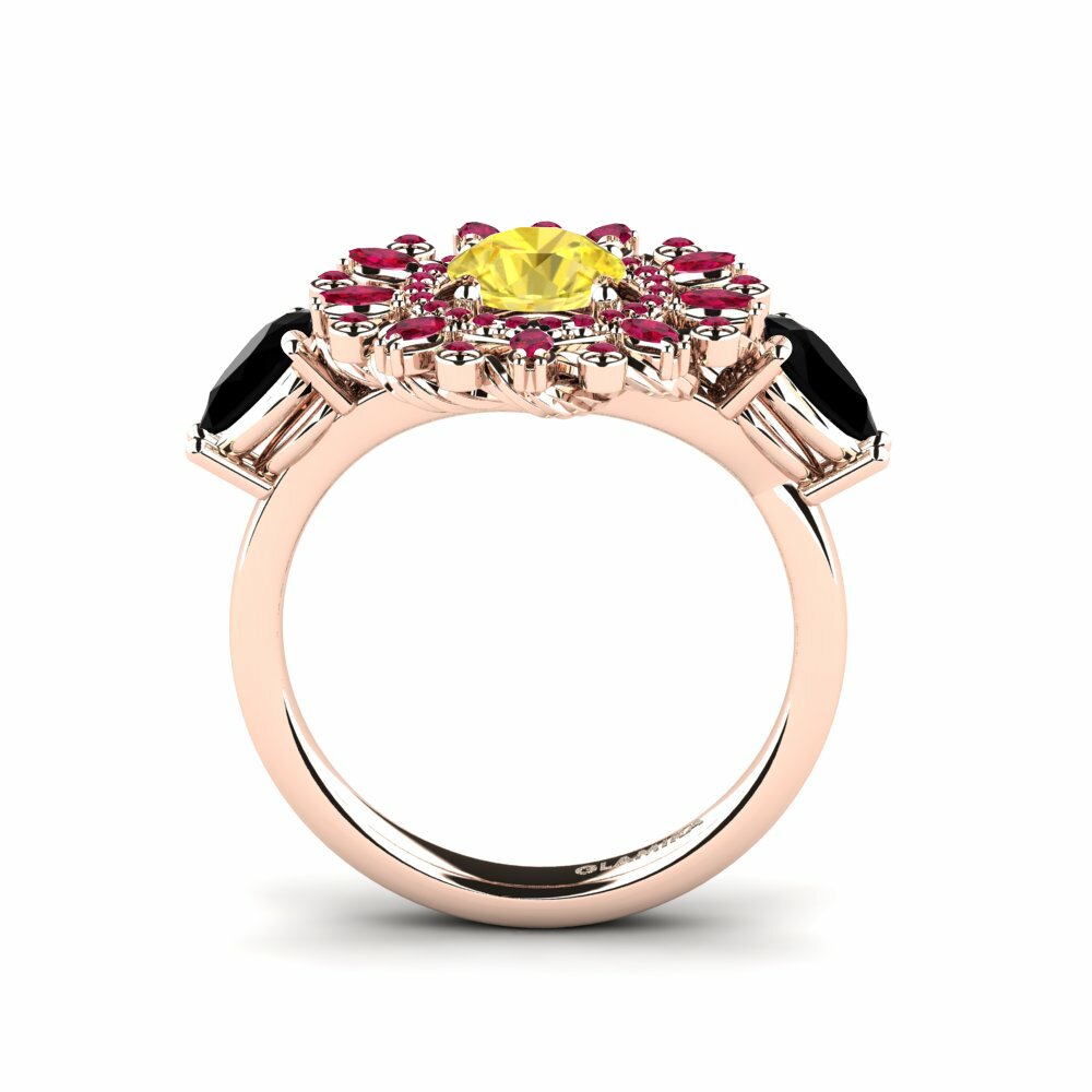 14ct Rose Gold Yellow Sapphire Engagement Ring Janeiro