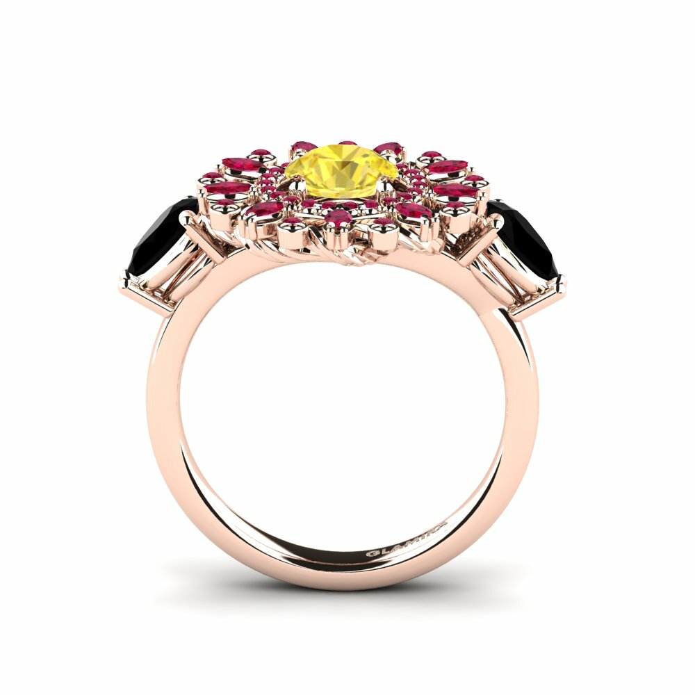 Bague de fiançailles Janeiro Or rose 14k Saphir Jaune Exclusif 0.8 Carats