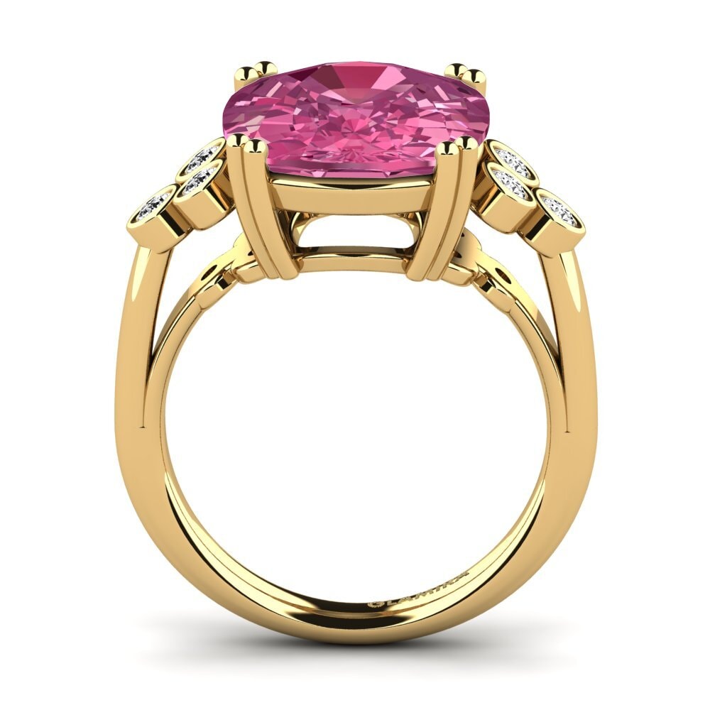 14k Oro Amarillo Turmalina rosa Anillo Jaselle