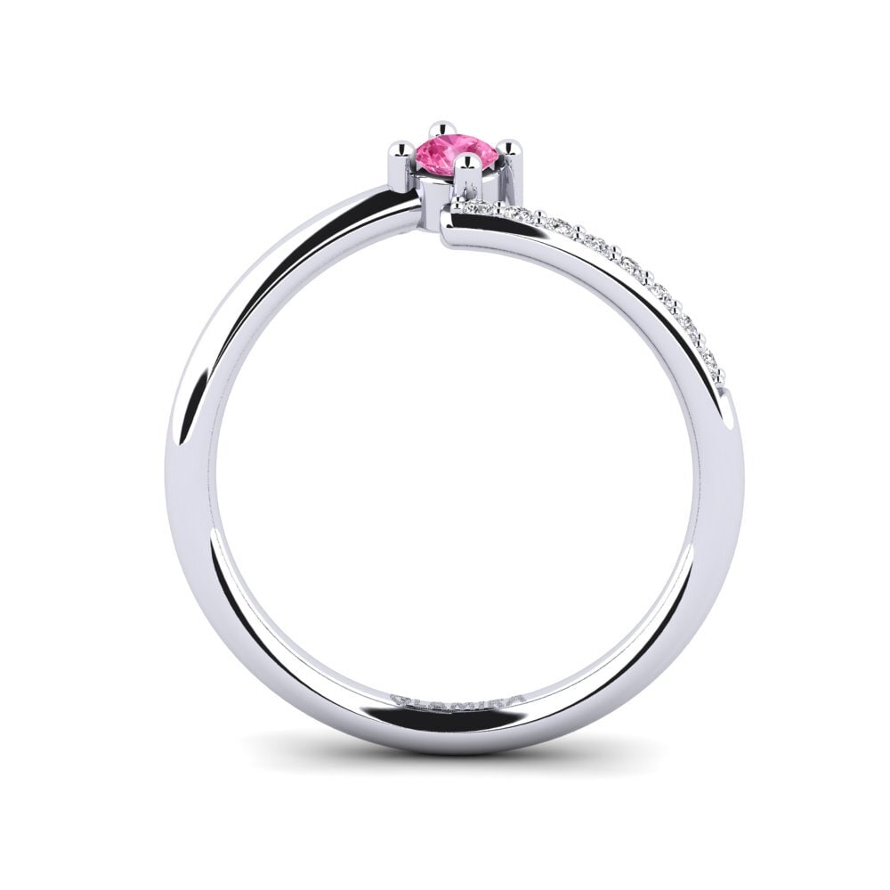 White Silver Pink Sapphire Ring Javier