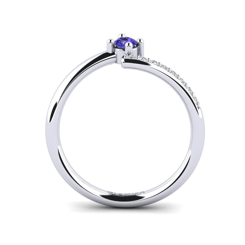 White Silver Tanzanite Ring Javier