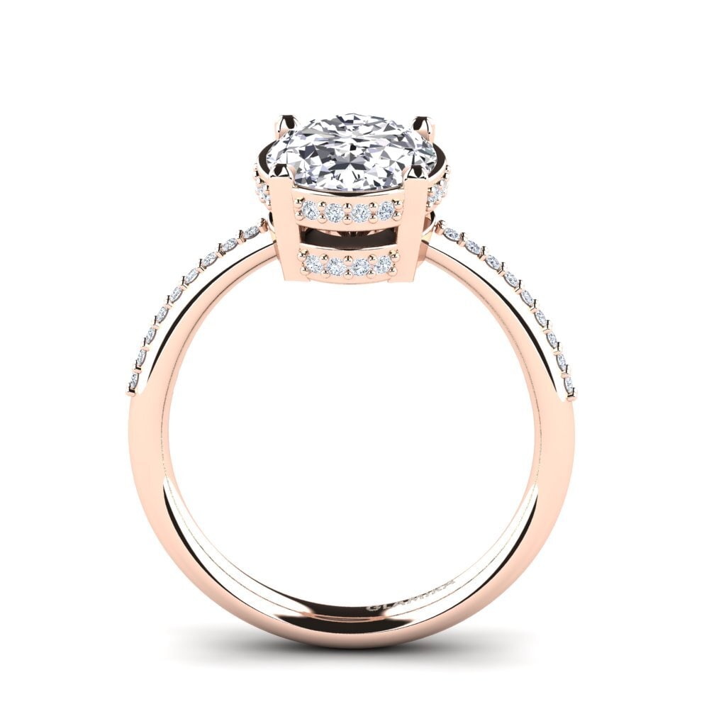 Rotgold 750 Oval Verlobungsringe Jayssie
